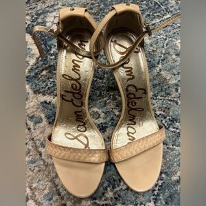 Tan Sam Edelman Eleanor Ankle Strap Heels, size 8.5